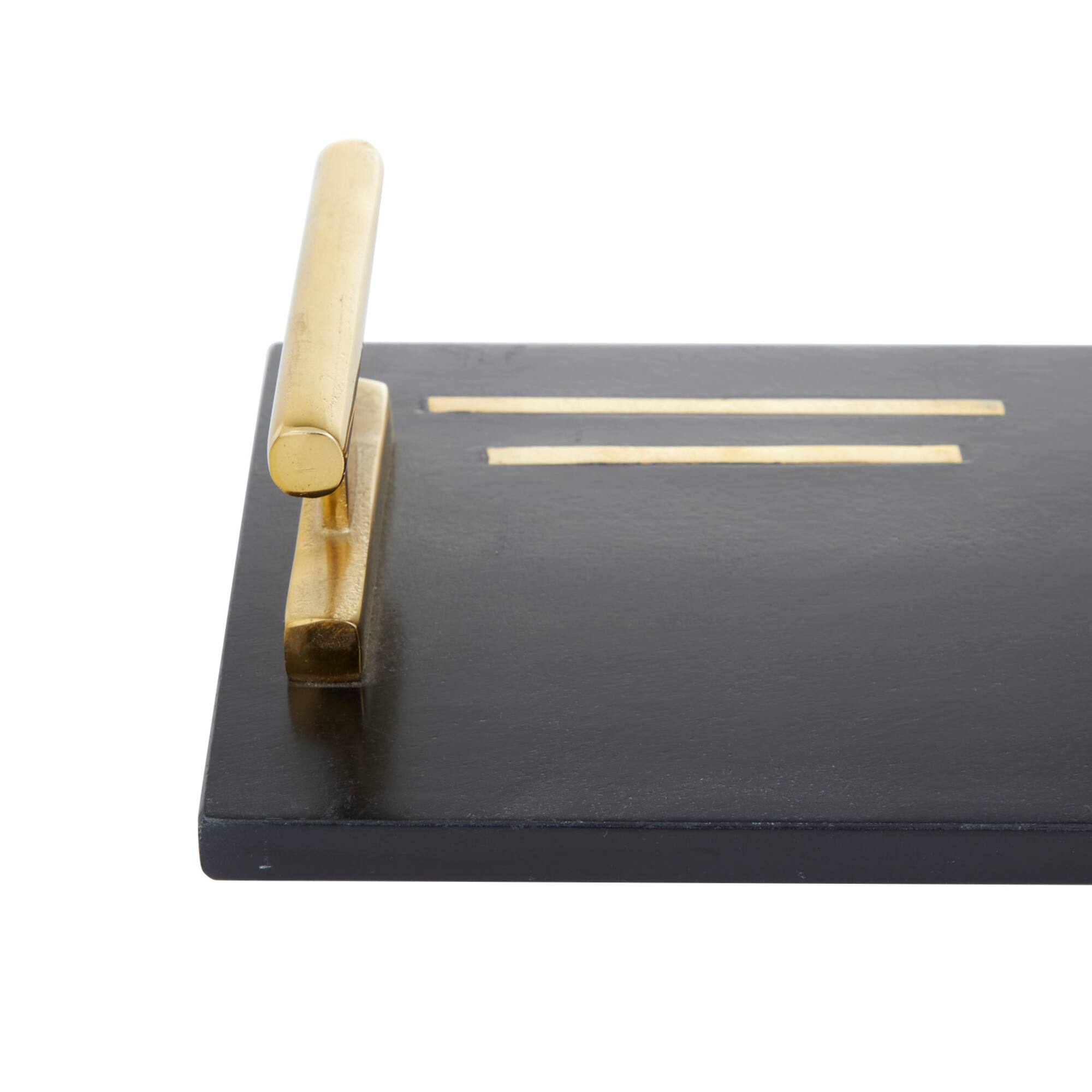 Black Marble Contemporary Tray Set